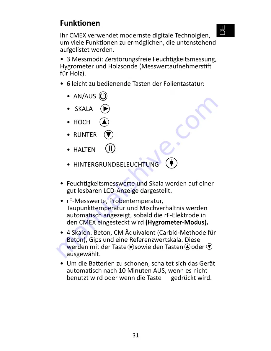 TRAMEX CMEX 1210 User Manual Download Page 31