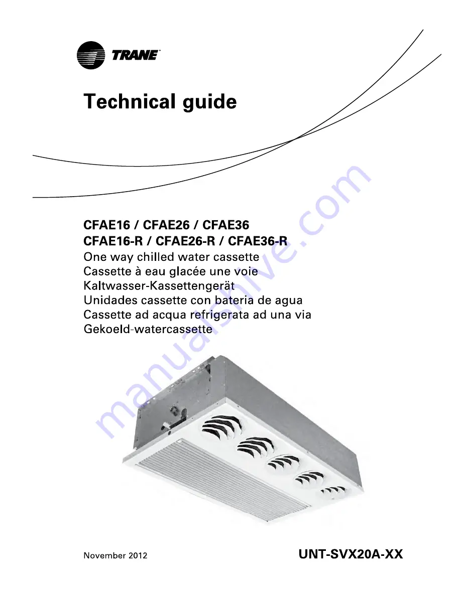 Trane CFAE16 Technical Manual Download Page 1