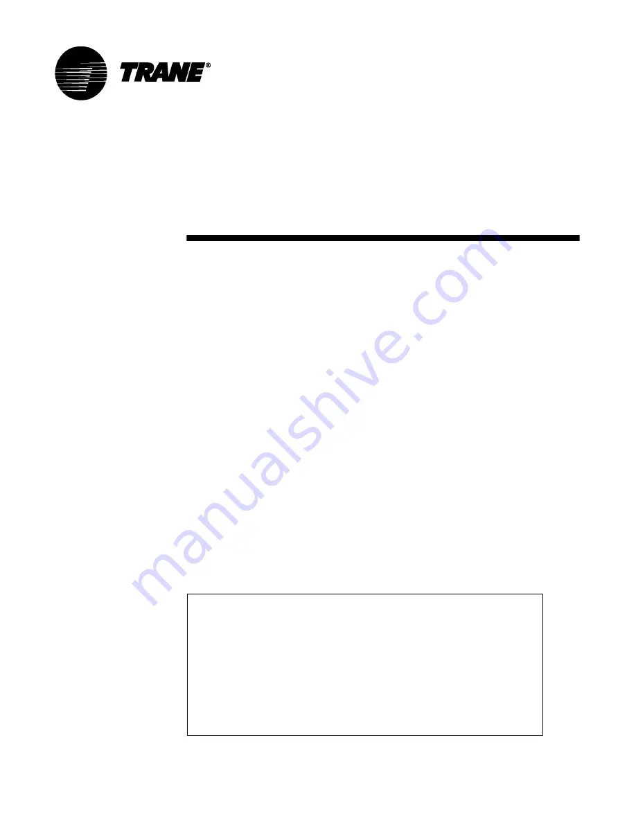 Trane RTHC-SVN02C-EN Installation Manual Download Page 1