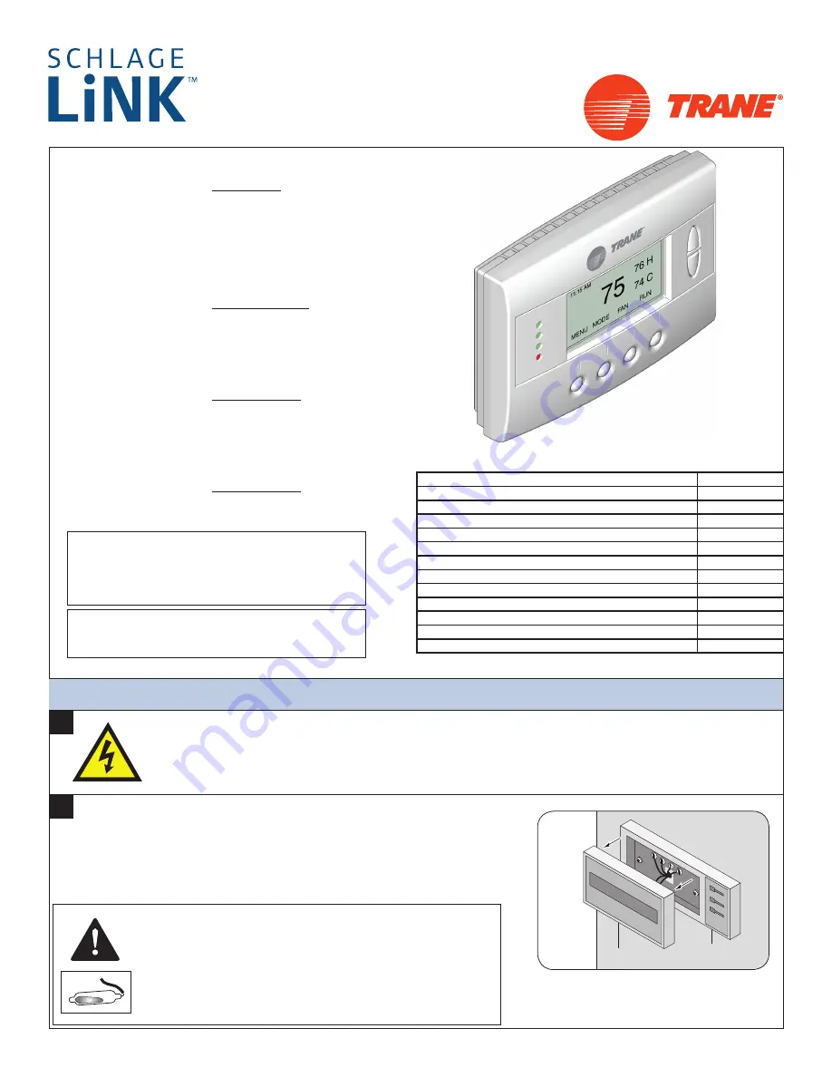 Trane TZEMT500AB32MAA Installation Instructions Manual Download Page 1