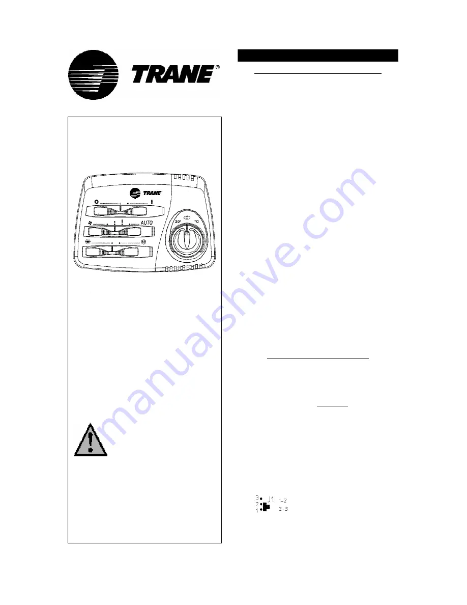 Trane UNT-SVU008-XX-0906 Instruction Manual Download Page 1