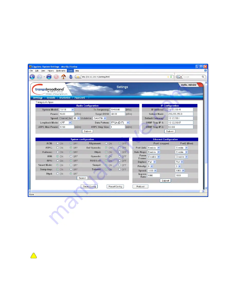 Trango Systems TrangoLINK APEX 18 User Manual Download Page 34