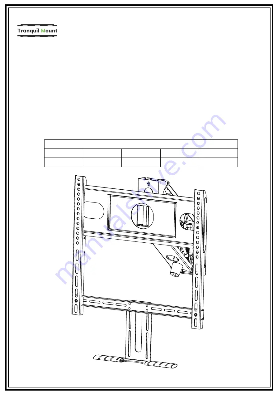 Tranquil Mount TMO400B Скачать руководство пользователя страница 1