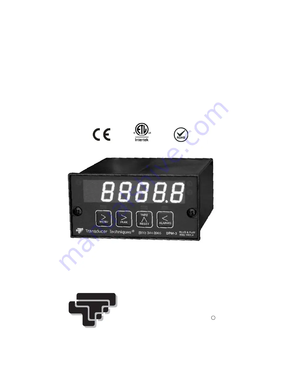 Transducer Techniques DPM-3 Скачать руководство пользователя страница 1