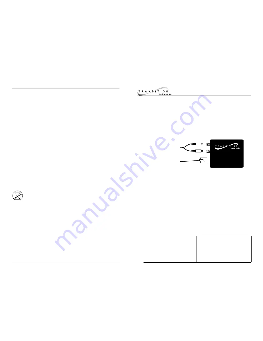 Transition Networks J/E-PSW-FX-01 User Manual Download Page 1