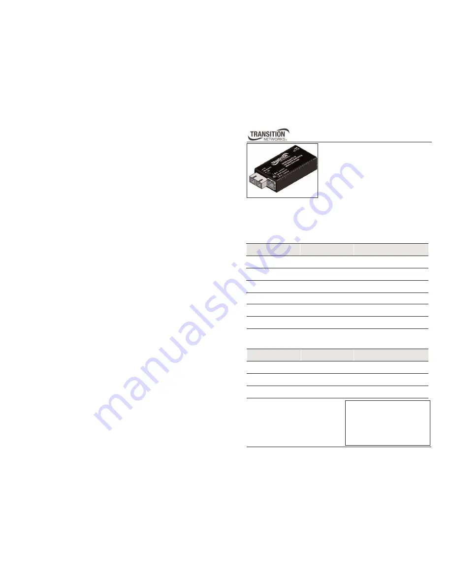 Transition Networks M/E-PSW-FX-01 User Manual Download Page 1