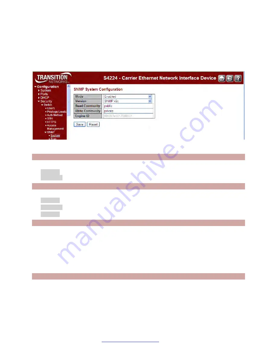 Transition Networks S4224 Web User Manual Download Page 71