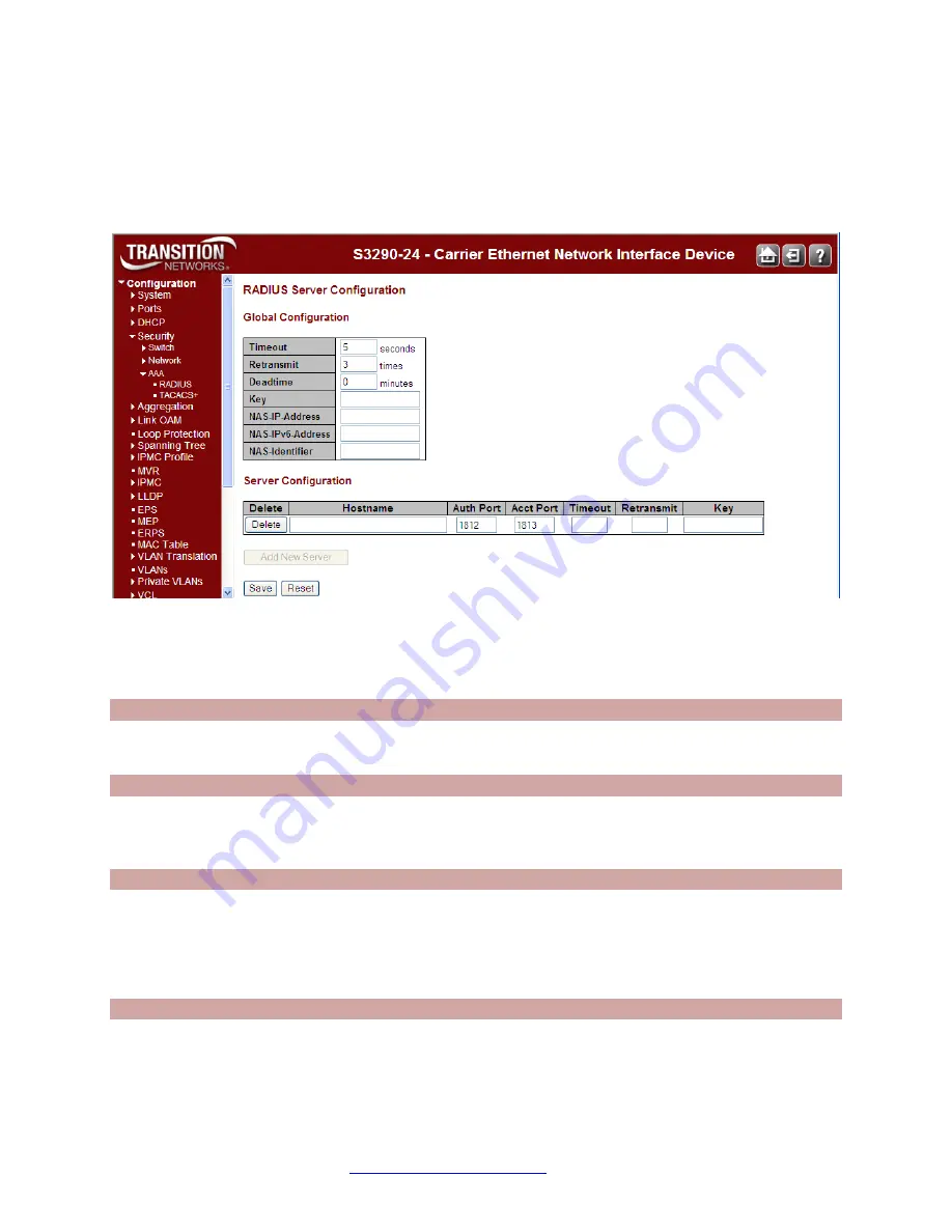 Transition Networks S4224 Web User Manual Download Page 137