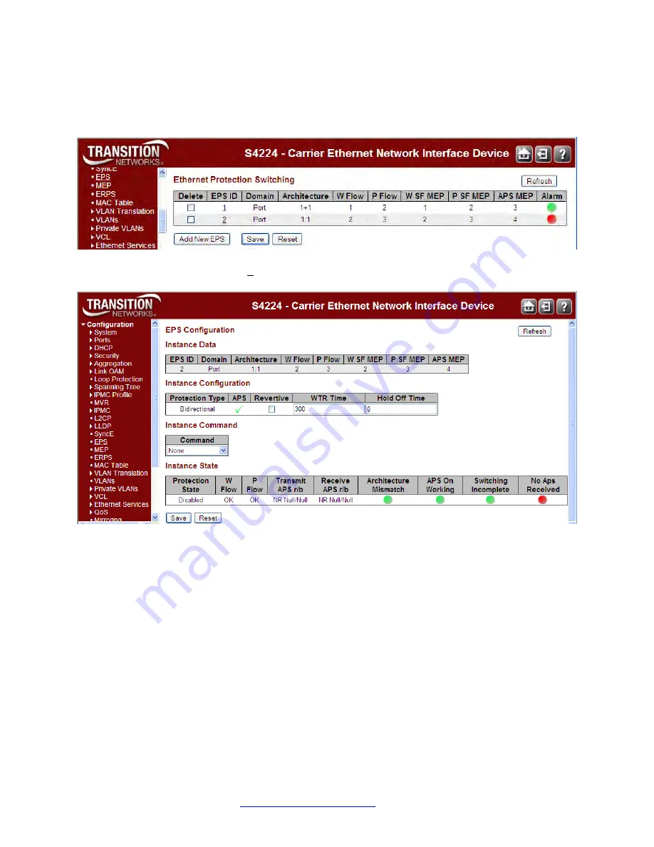 Transition Networks S4224 Web User Manual Download Page 206