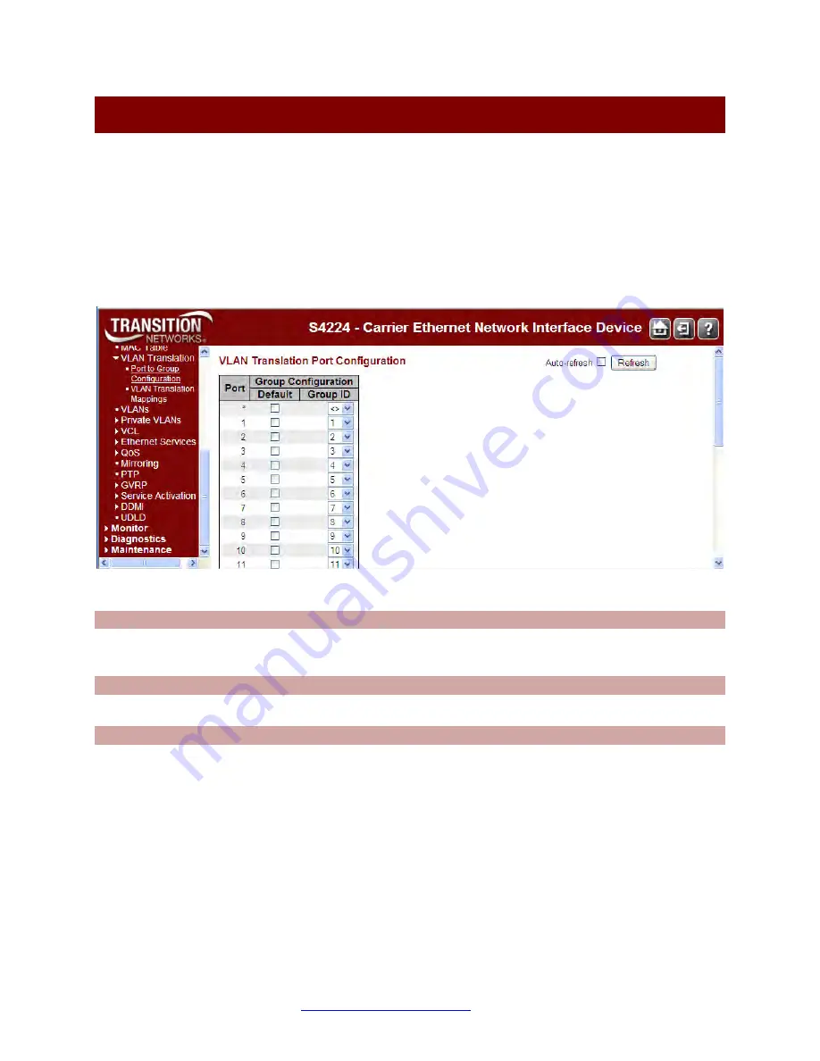 Transition Networks S4224 Web User Manual Download Page 264