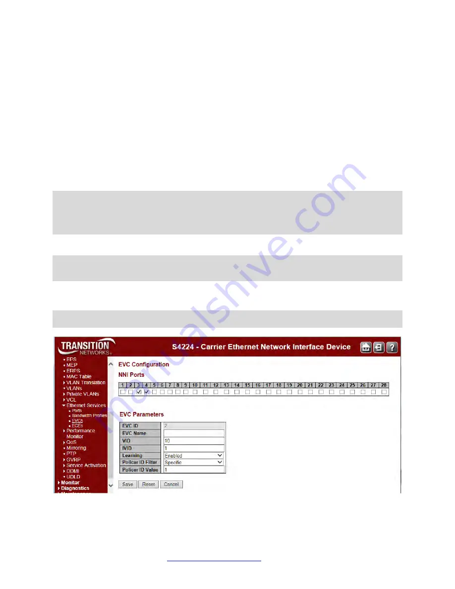 Transition Networks S4224 Web User Manual Download Page 306