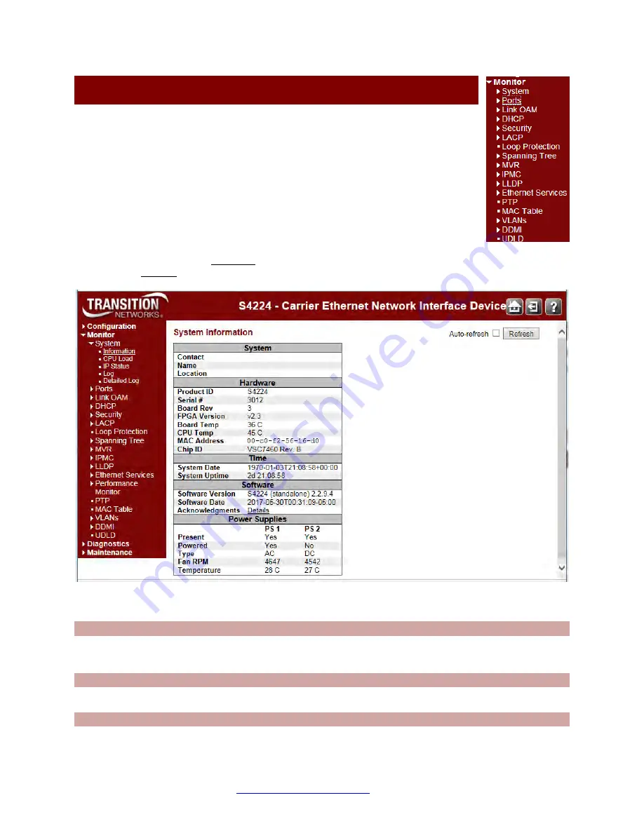 Transition Networks S4224 Web User Manual Download Page 382