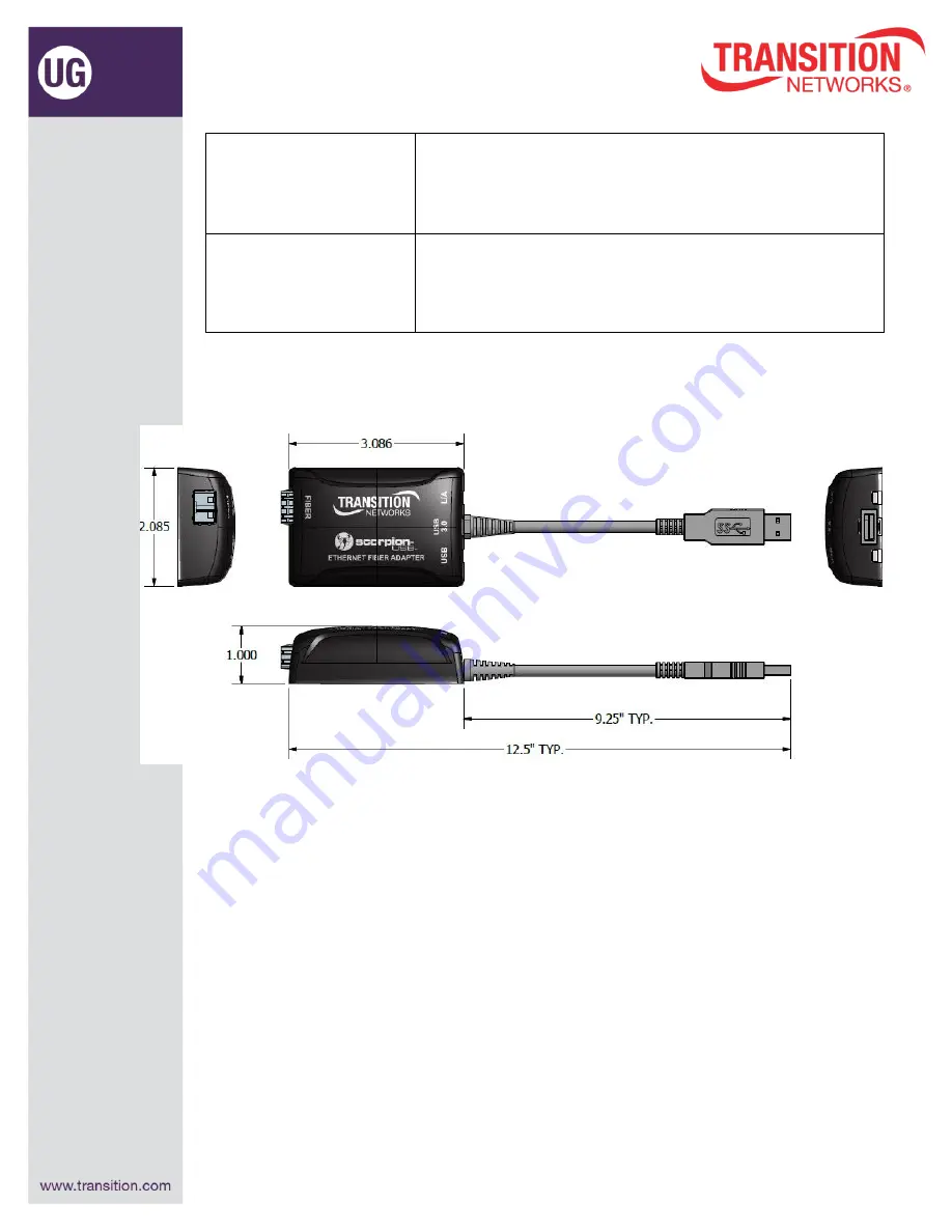 Transition Networks Scorpion-USB 3.0 TN-USB3 01 Series User Manual Download Page 6