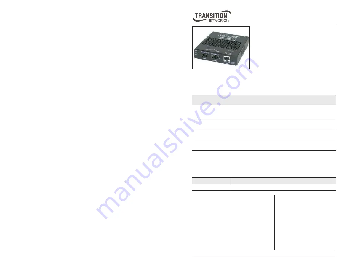 Transition Networks SGPOE10 1 Series User Manual Download Page 1