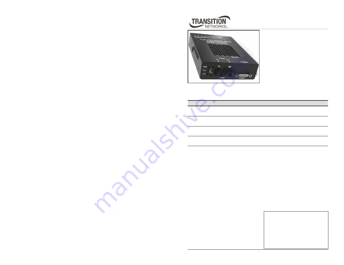 Transition Networks SPSVT26xx-10x User Manual Download Page 1