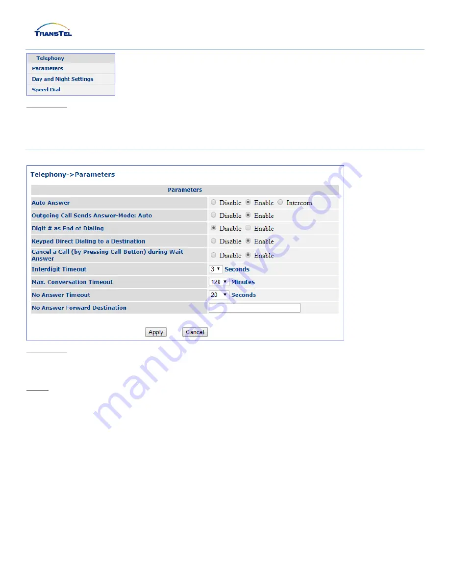 TransTel Communications IP3922 Series User Manual Download Page 20