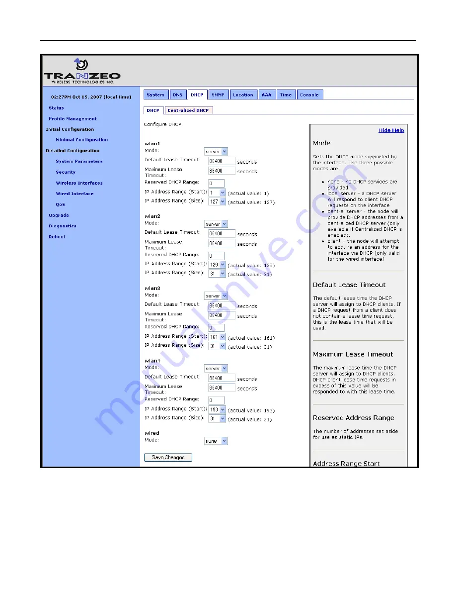 Tranzeo Wireless Technologies EL-500 User Manual Download Page 68