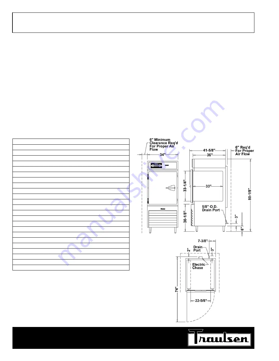 Traulsen KROGER RBC100 Specifications Download Page 2