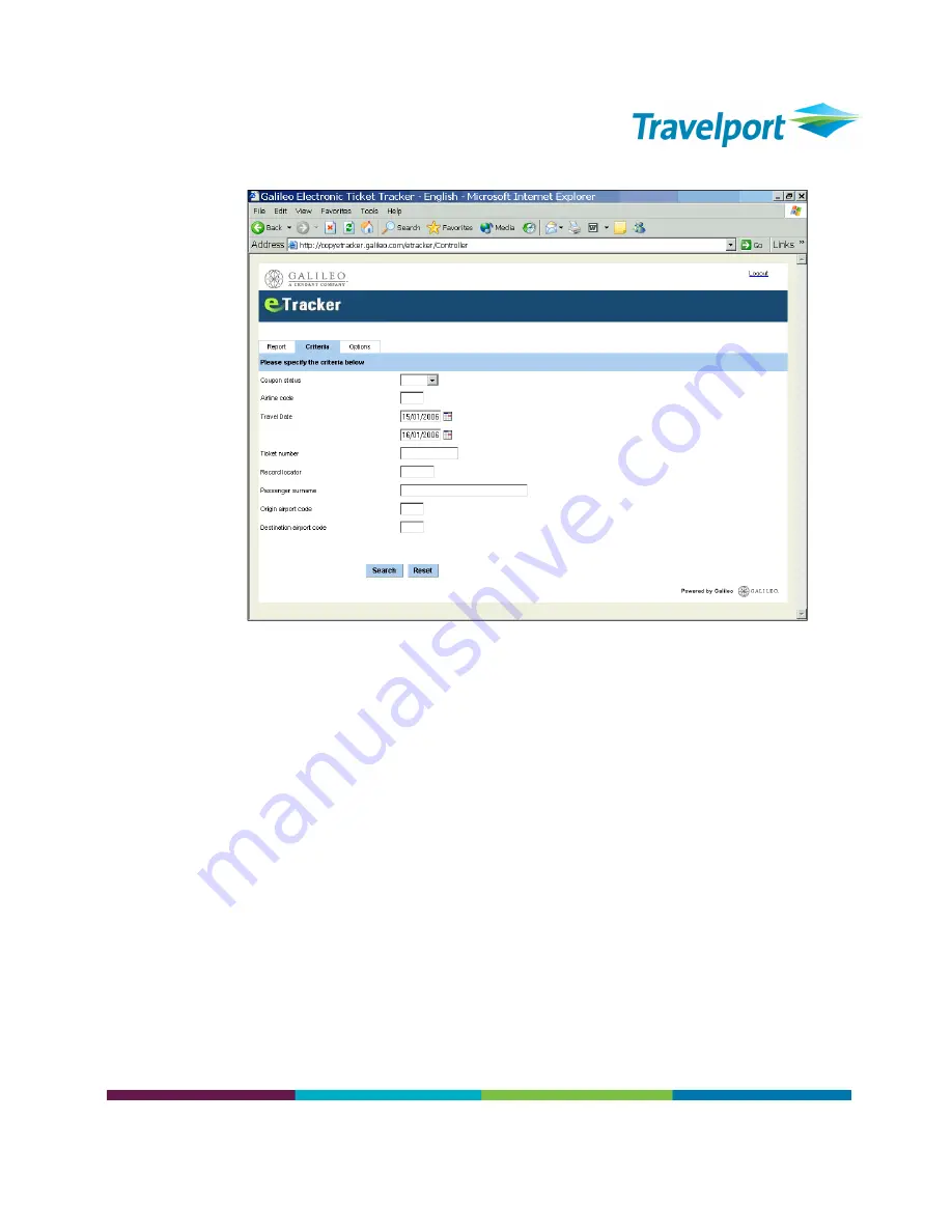 TRAVELPORT Galileo e-Tracker User Manual Download Page 7