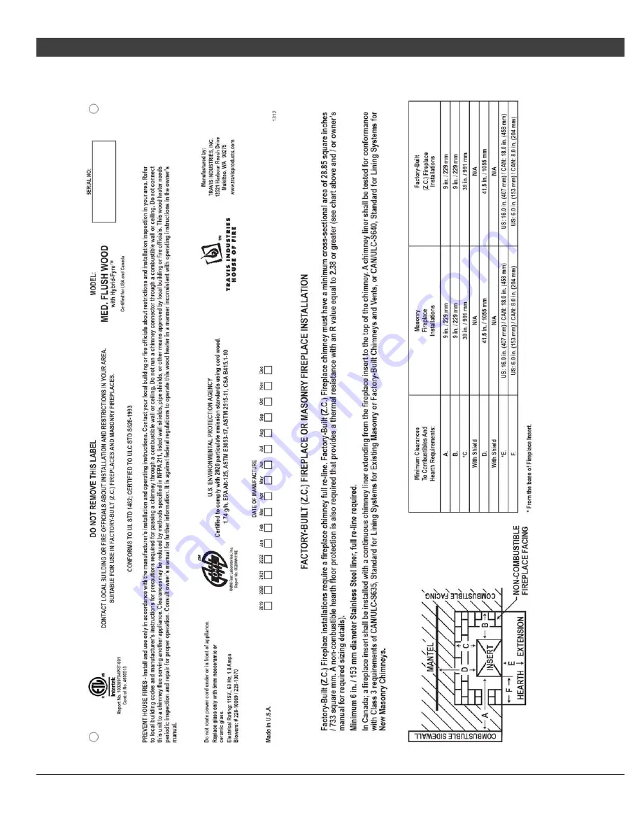 Travis Industries Cape Cod Insert Owner'S Manual Download Page 37