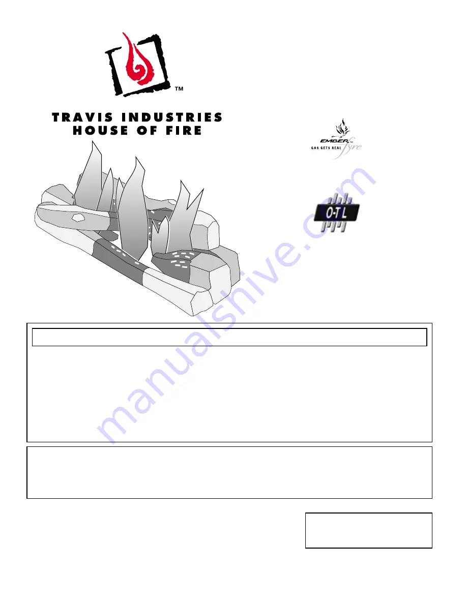 Travis Industries DVL EF Owner'S Manual Download Page 1