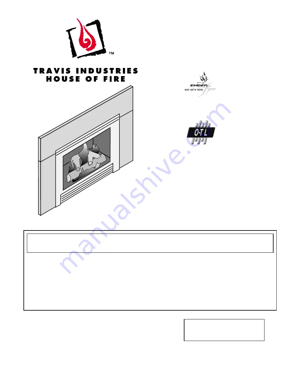 Travis Industries DVS EF Insert Owner'S Manual Download Page 1