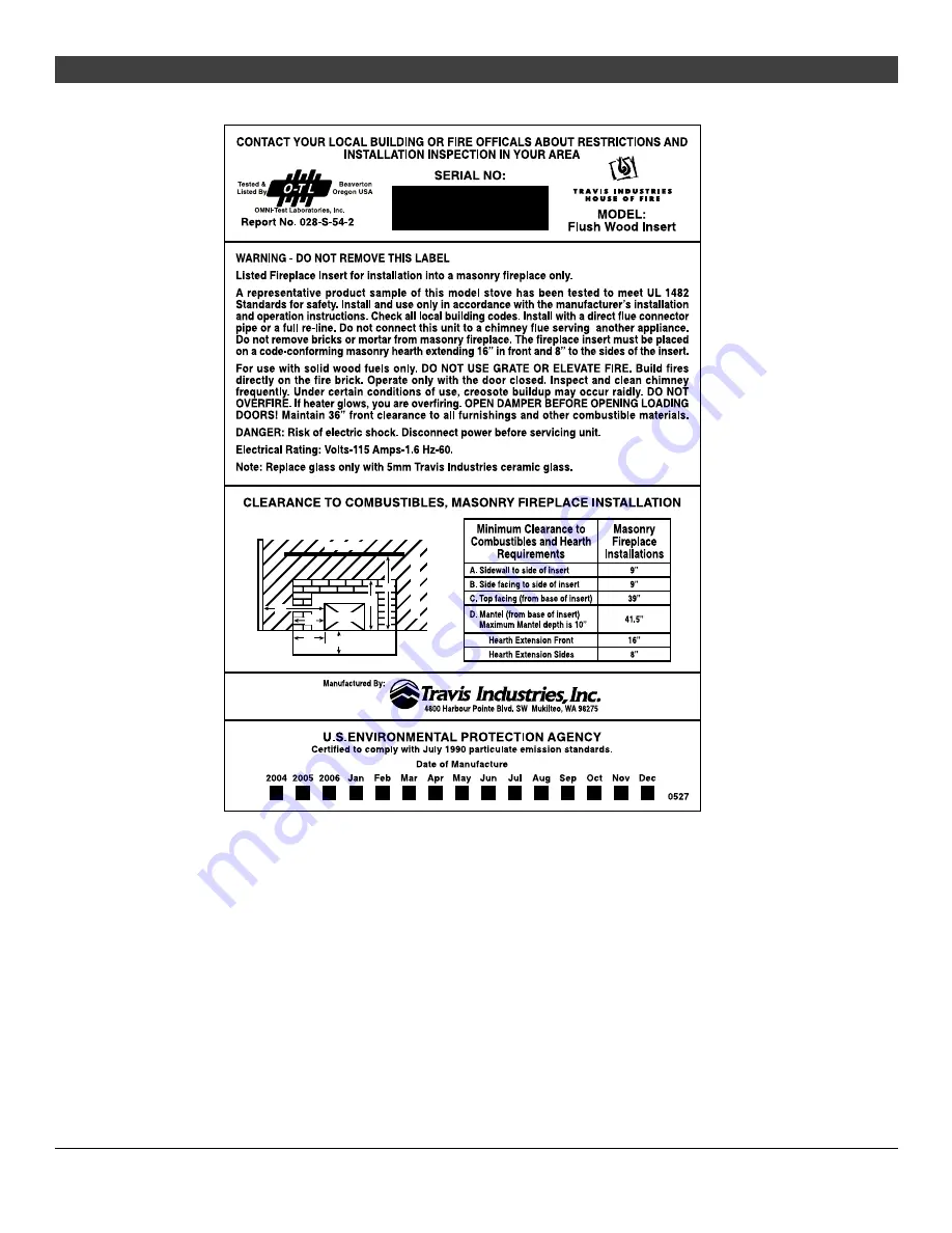 Travis Industries Flush Wood Insert Owner'S Manual Download Page 33