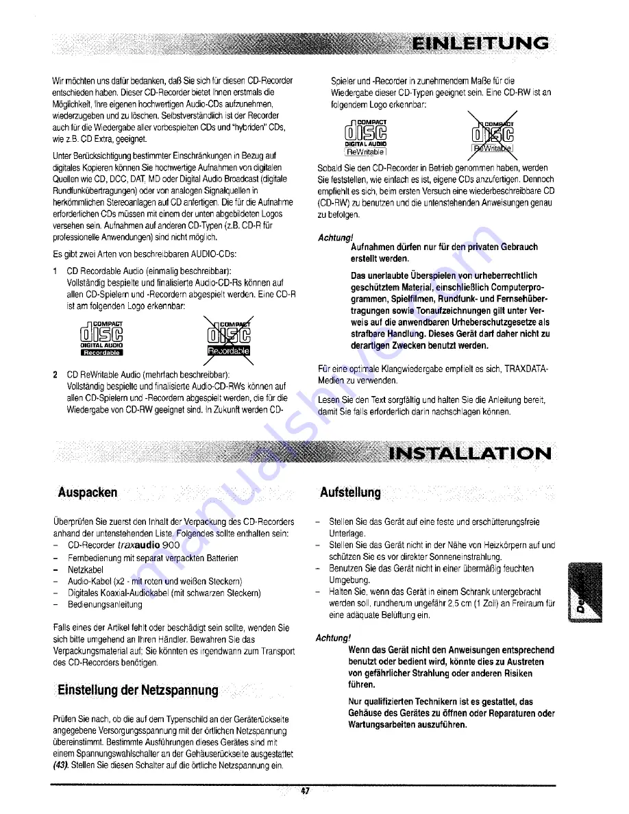 TraxData TraxAudio 900 User Manual Download Page 53