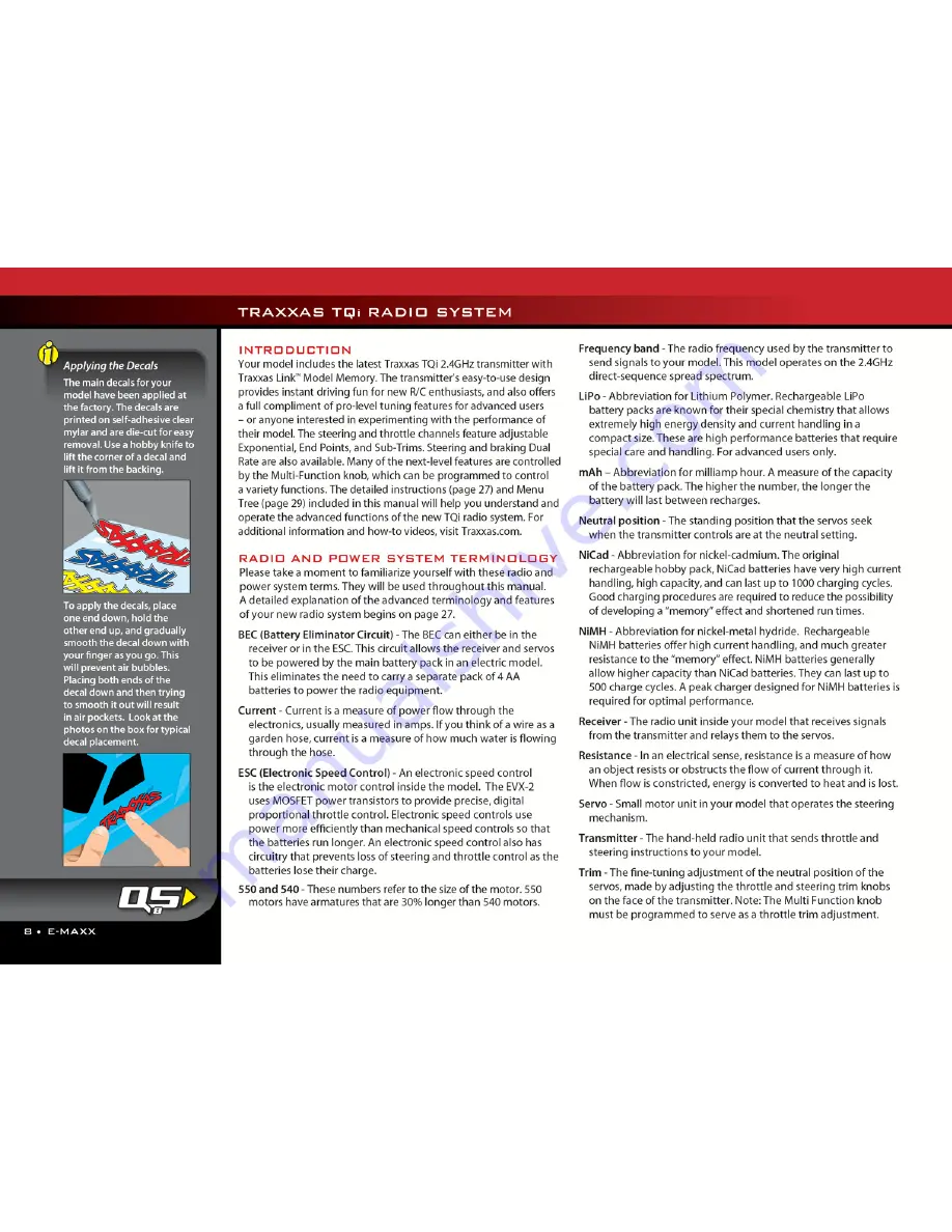 Traxxas E-Maxx 3903 Owner'S Manual Download Page 8