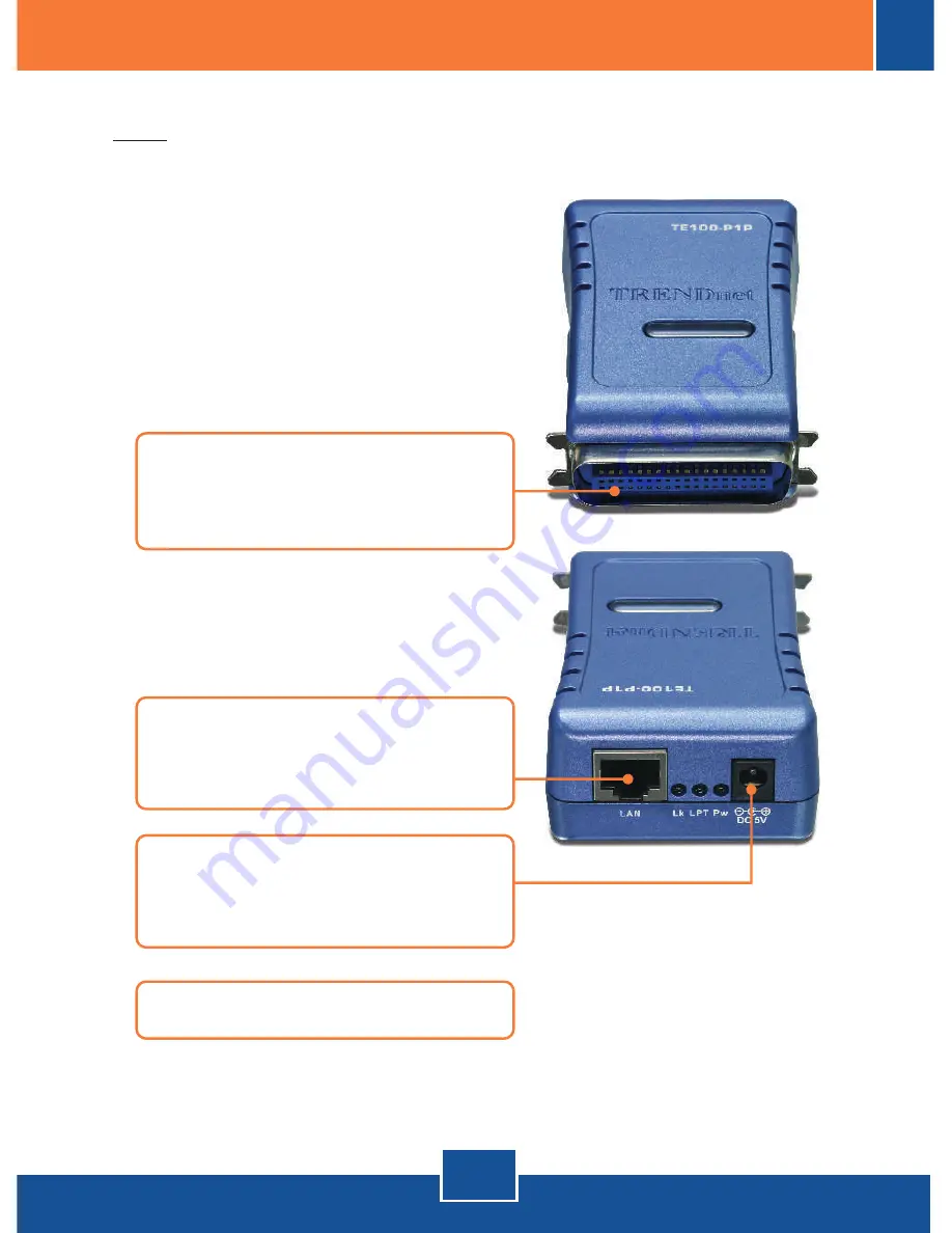 TRENDnet TE100-P1P - Parallel Print Server Скачать руководство пользователя страница 4