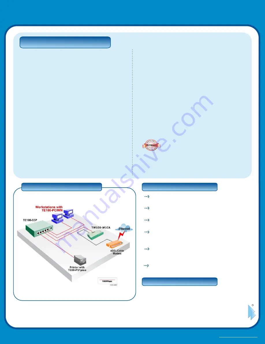 TRENDnet TE100-SK4 Specifications Download Page 2