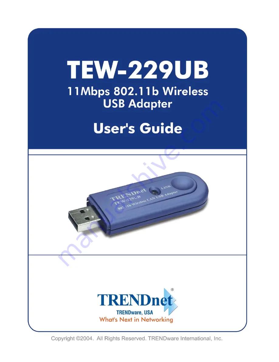 TRENDnet TEW-229UB User Manual Download Page 1