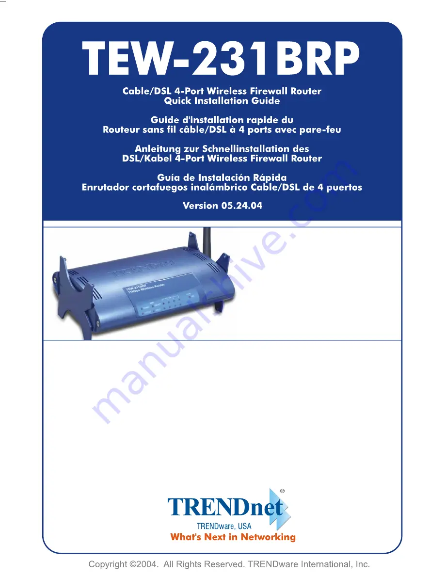 TRENDnet TEW-231BRP (Spanish) Quick Installation Manual Download Page 1