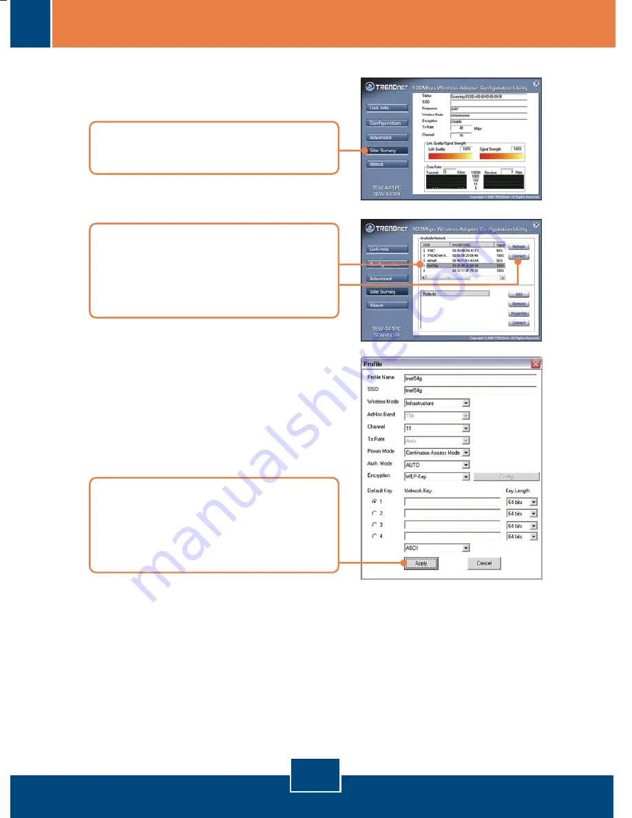 TRENDnet TEW-441PC - 108Mbps Wireless PC Card TEW-441PC Скачать руководство пользователя страница 9