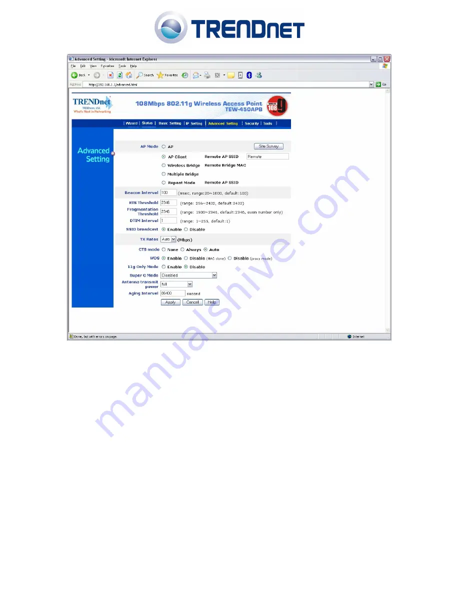 TRENDnet TEW-450APB - Wireless Super G Access Point Faq Download Page 8