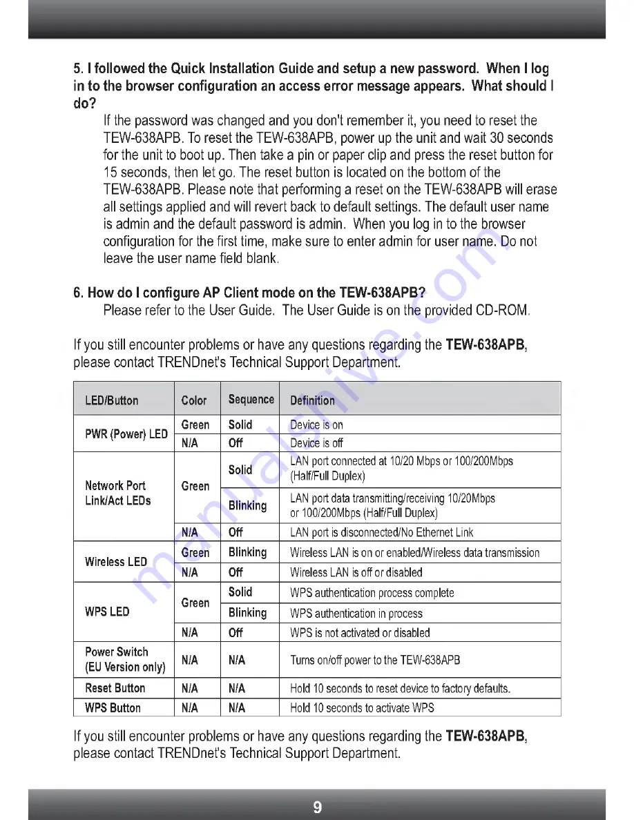 TRENDnet TEW-638AP Quick Installation Manual Download Page 11