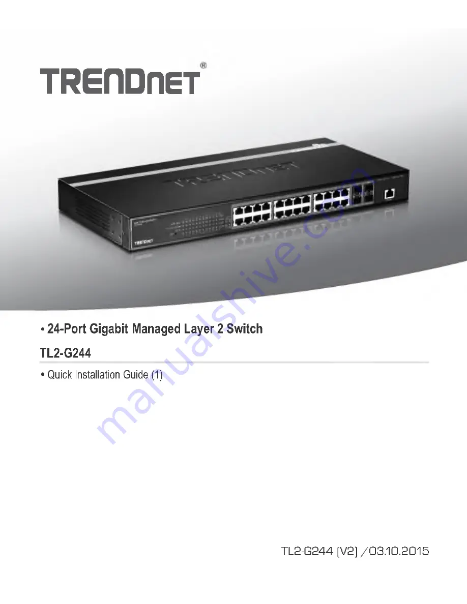 TRENDnet TL2-G244 Quick Installation Manual Download Page 1