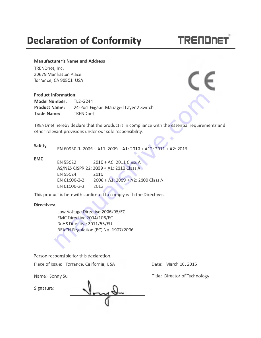 TRENDnet TL2-G244 Quick Installation Manual Download Page 6