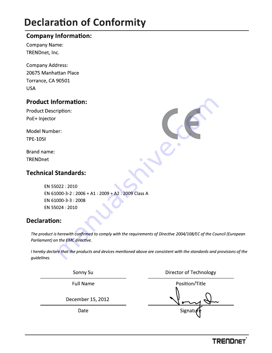 TRENDnet TPE-105i Quick Installation Manual Download Page 2