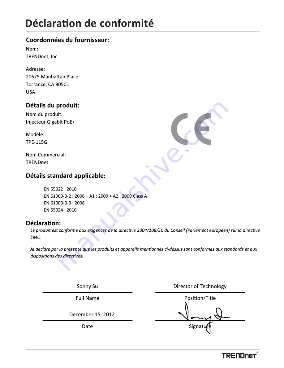 TRENDnet TPE-115Gi Скачать руководство пользователя страница 3