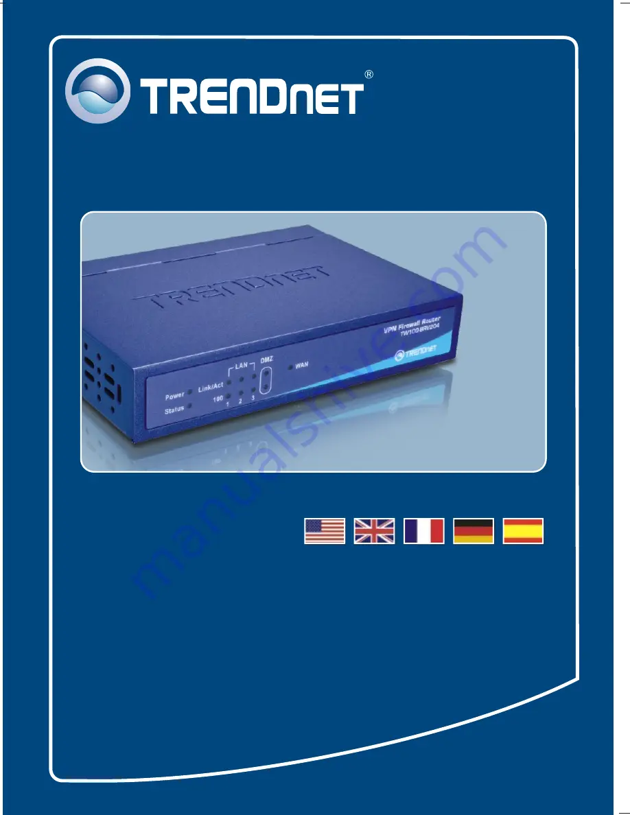 TRENDnet TW100-BRV204 - VPN Firewall Router Скачать руководство пользователя страница 1