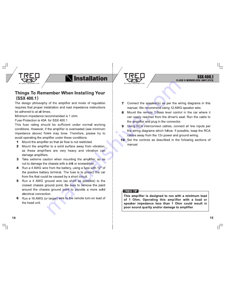 Treo Engineering SSX 100.2 Скачать руководство пользователя страница 9