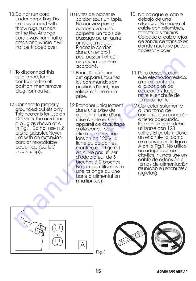 Tresanti ClassicFlame 42IF442FGL Manual Download Page 15