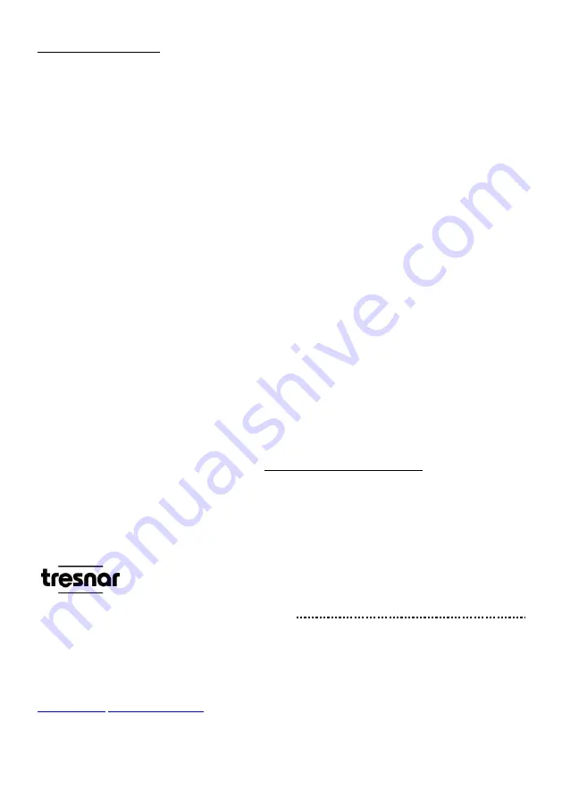 tresnar 3066 Instruction Manual Download Page 12