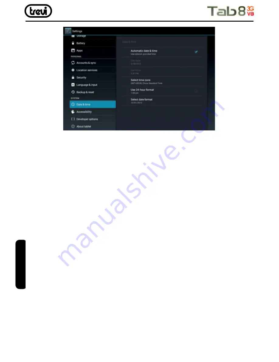 Trevi Tab8 3G V8 Скачать руководство пользователя страница 28