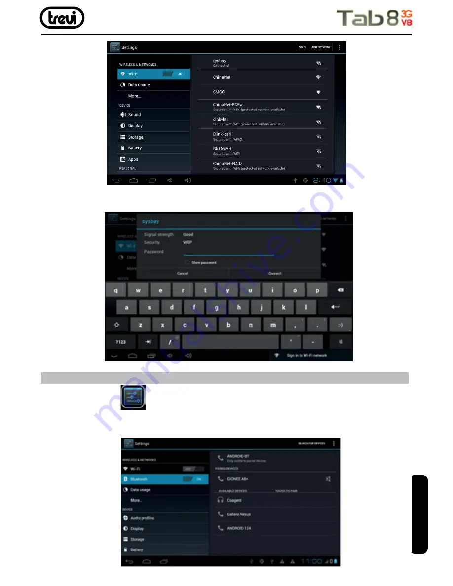 Trevi Tab8 3G V8 Скачать руководство пользователя страница 39