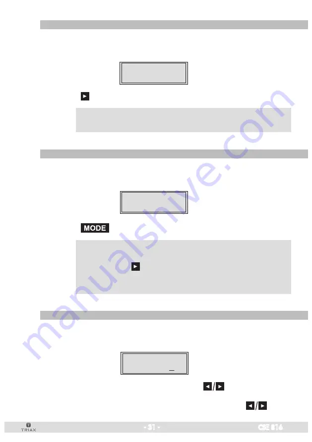 Triax CSE 816 Assembly Instruction Manual Download Page 31