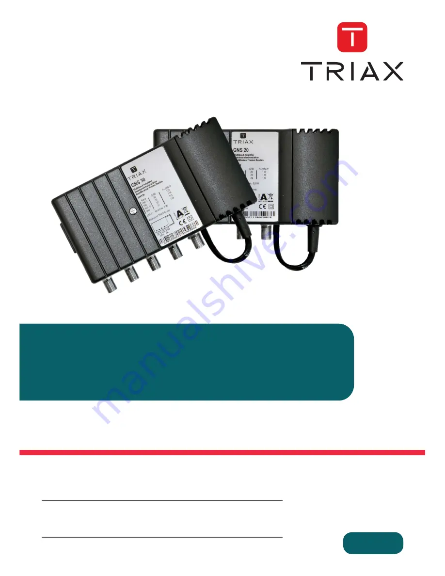 Triax GNS 20 Operating Instructions Manual Download Page 1