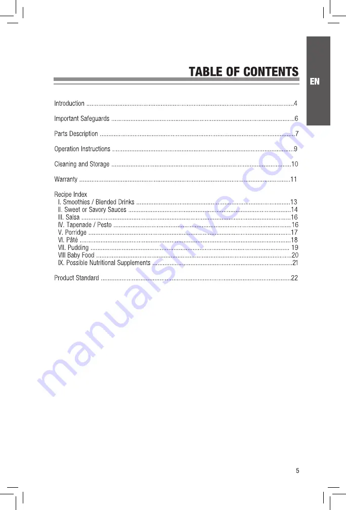 Tribest Personal Blender PB-150 Operation Manual Download Page 5