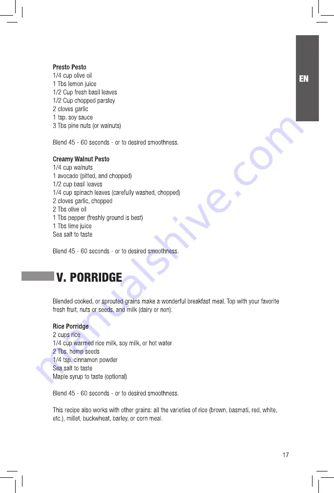 Tribest Personal Blender PB-150 Operation Manual Download Page 17